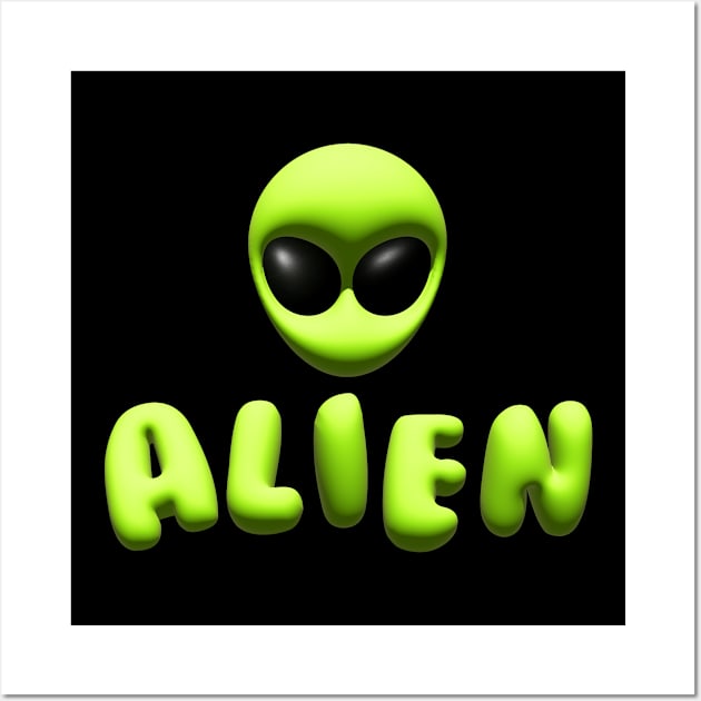 Alien Green Wall Art by From The Mind